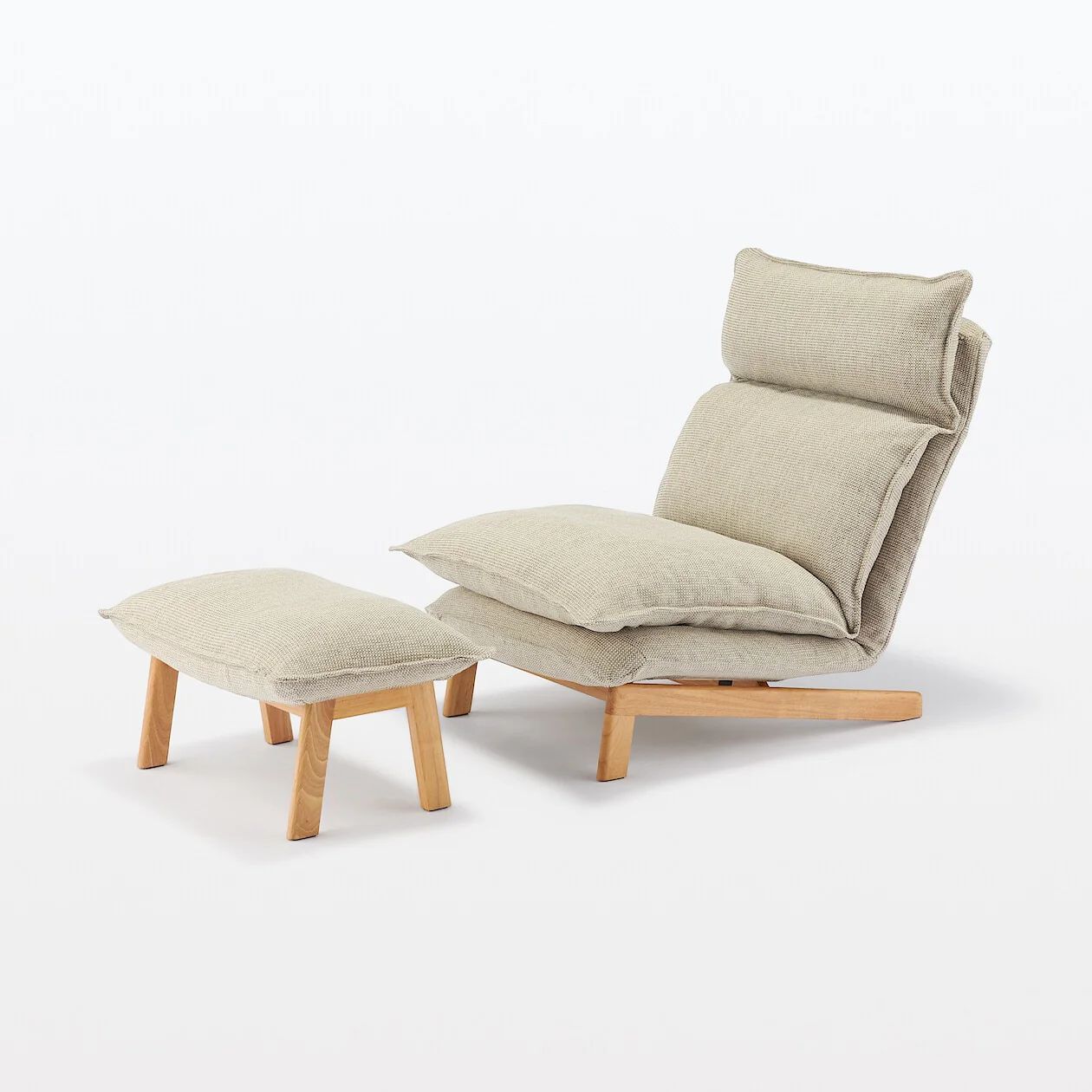 High-Back Reclining Sofa Ottoman with Plain Weave Cover - Image 11