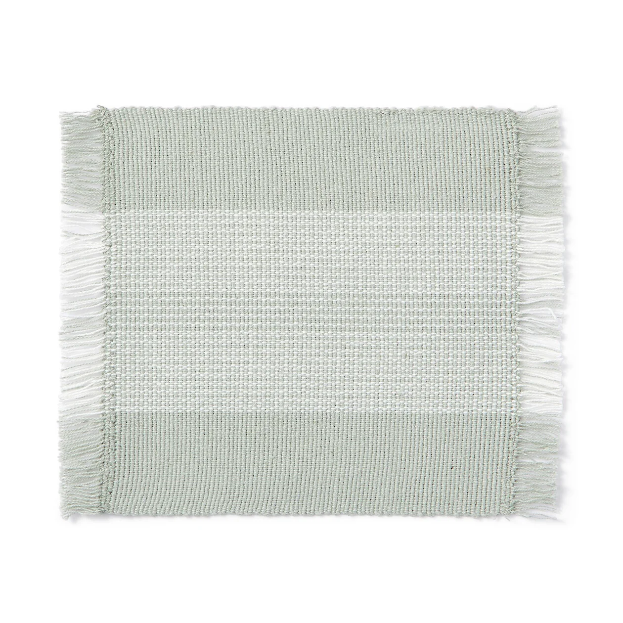 Indian Woven Cotton Coaster with Fringe - Image 3