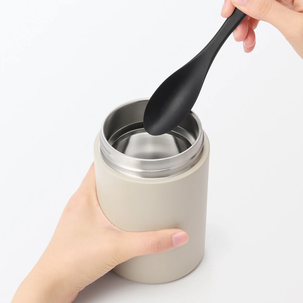 Insulated Food Thermos - Grey Beige - Image 15