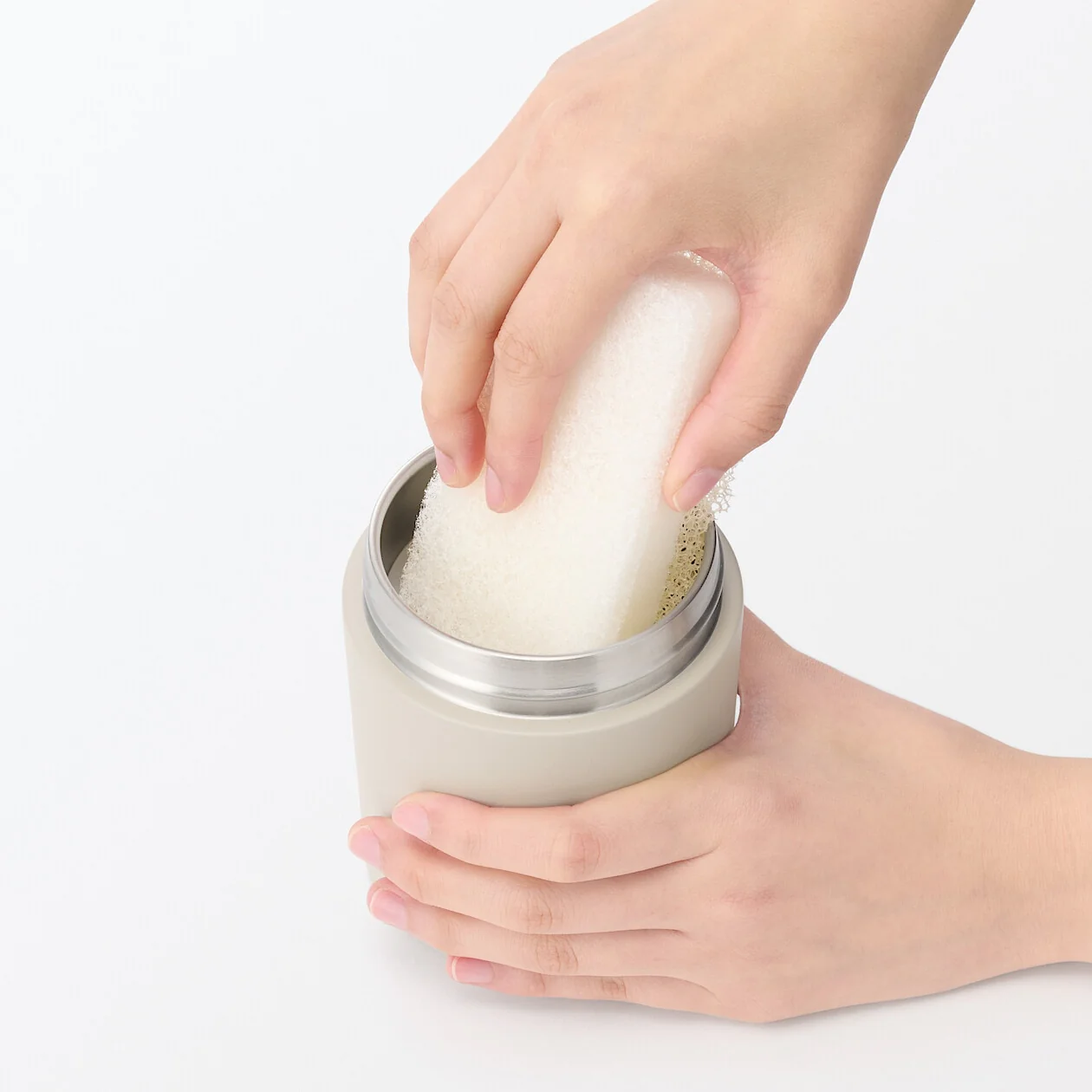 Insulated Food Thermos - Grey Beige - Image 6