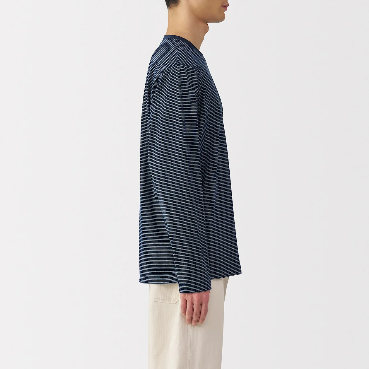 Stripe Jersey Crewneck Long Sleeve T-Shirt - Image 10