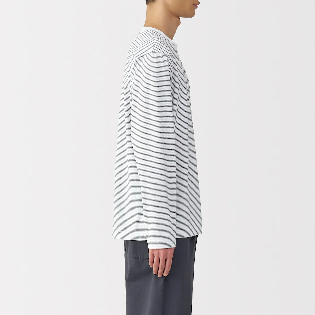 Stripe Jersey Crewneck Long Sleeve T-Shirt - Image 24