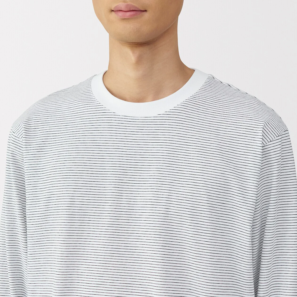 Stripe Jersey Crewneck Long Sleeve T-Shirt - Image 26