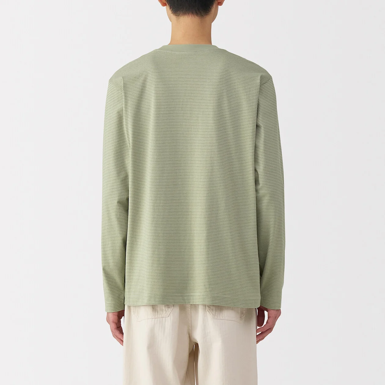 Stripe Jersey Crewneck Long Sleeve T-Shirt - Image 3