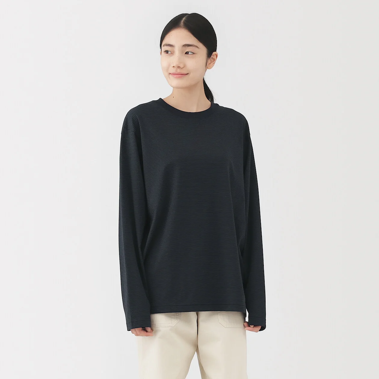 Stripe Jersey Crewneck Long Sleeve T-Shirt - Image 30