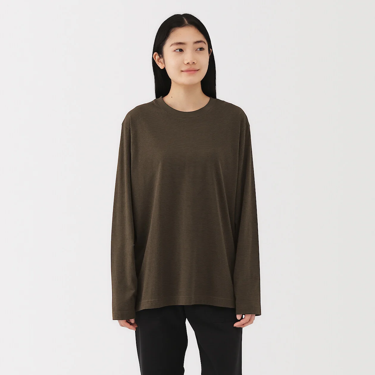 Stripe Jersey Crewneck Long Sleeve T-Shirt - Image 35