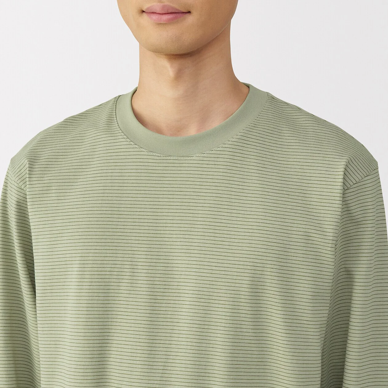 Stripe Jersey Crewneck Long Sleeve T-Shirt - Image 5
