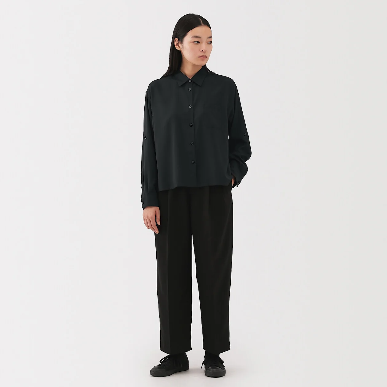 Modal Blend Relaxed Long Sleeve Shirt - Image 11