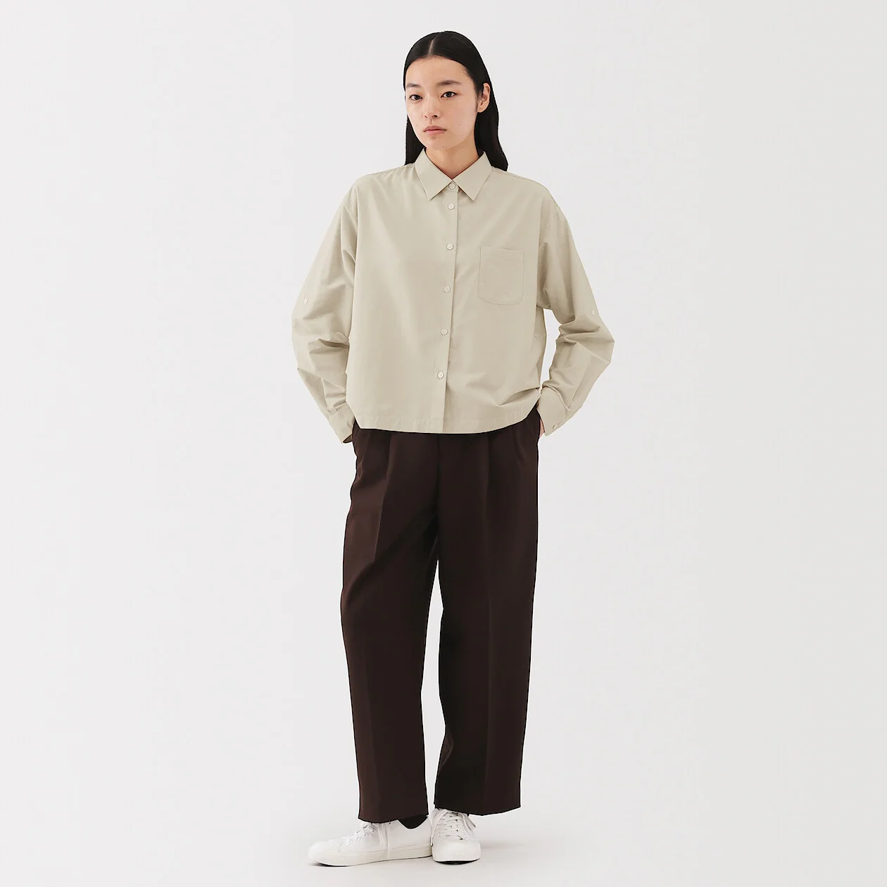 Modal Blend Relaxed Long Sleeve Shirt - Image 16
