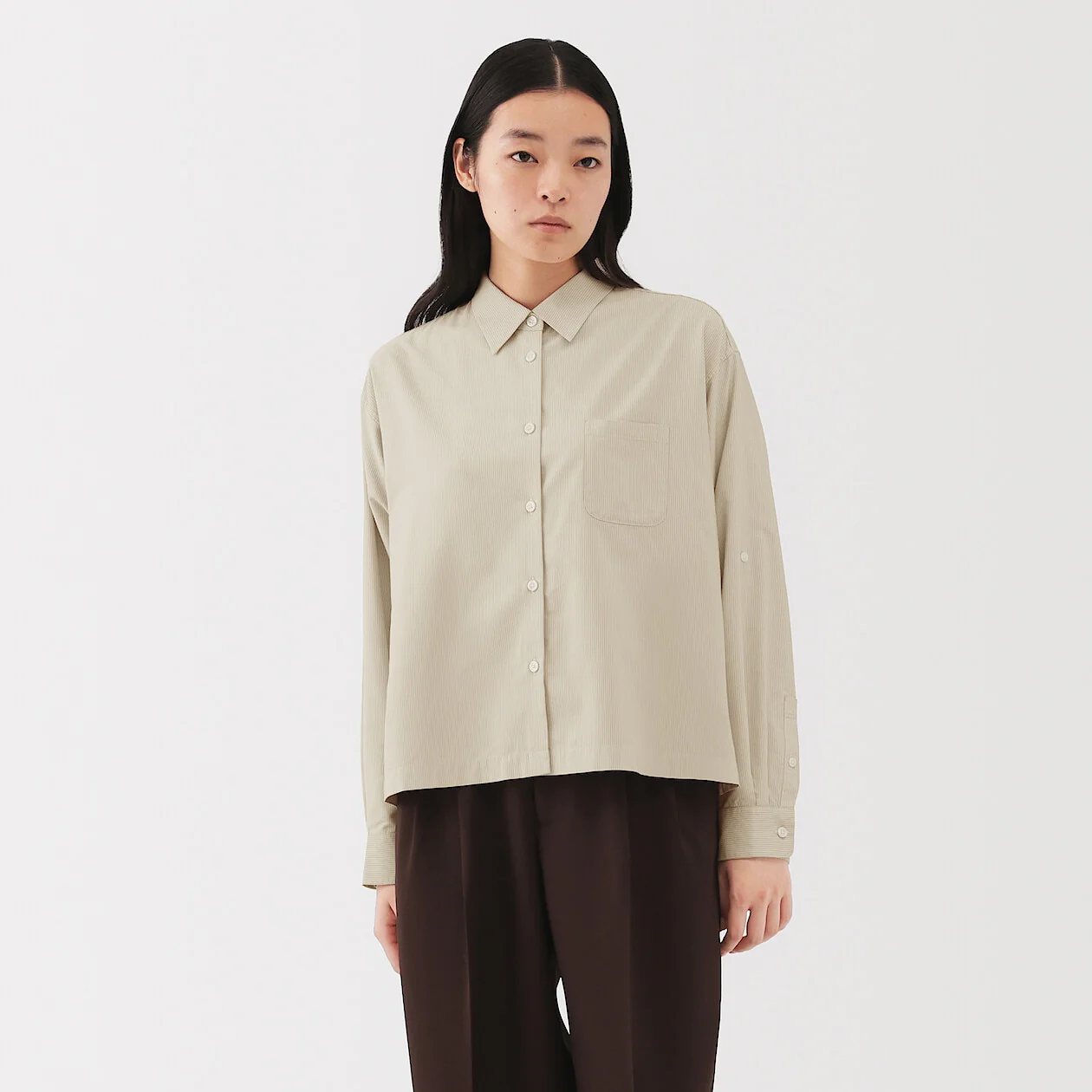 Modal Blend Relaxed Long Sleeve Shirt - Image 17