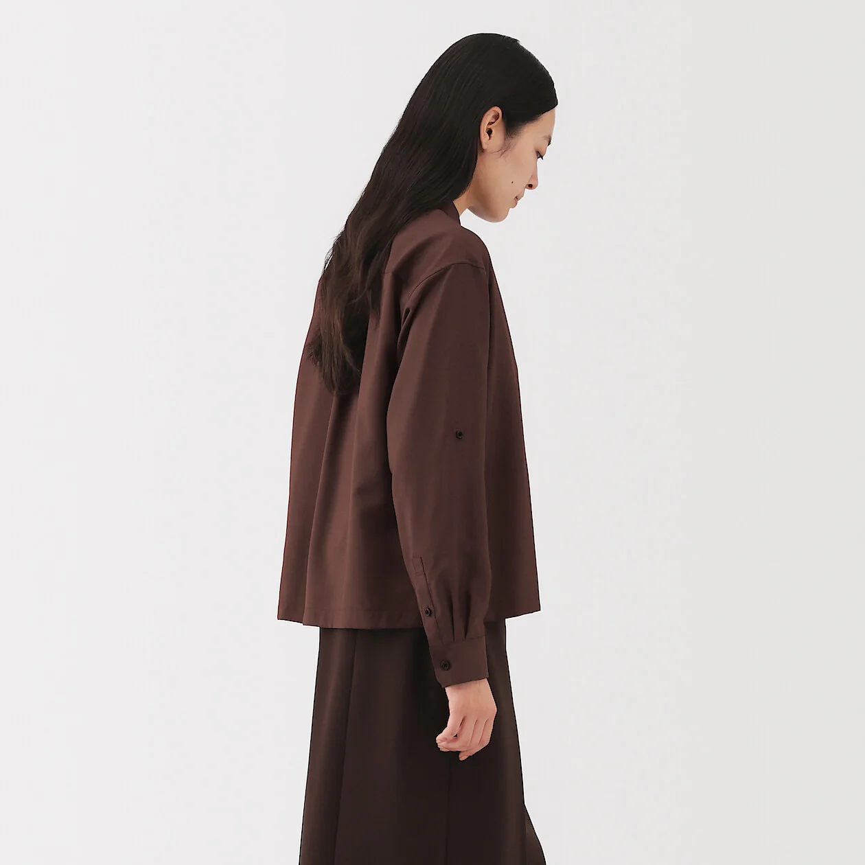 Modal Blend Relaxed Long Sleeve Shirt - Image 3