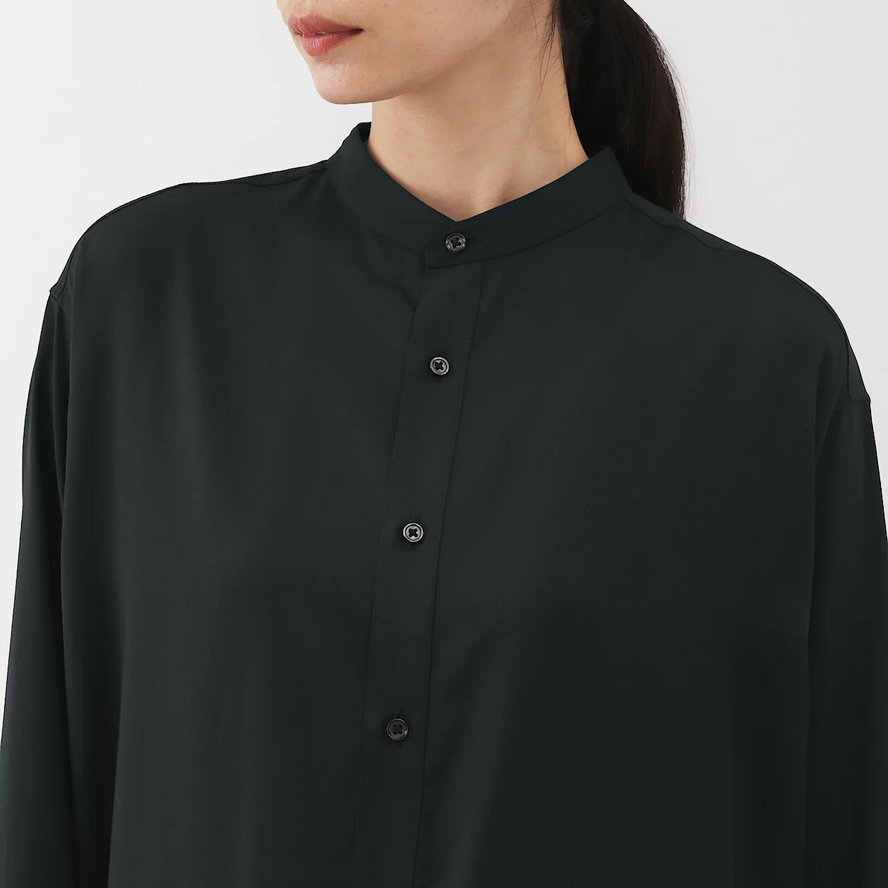 Modal Blend Relaxed Long Sleeve Shirt Dress - Image 13