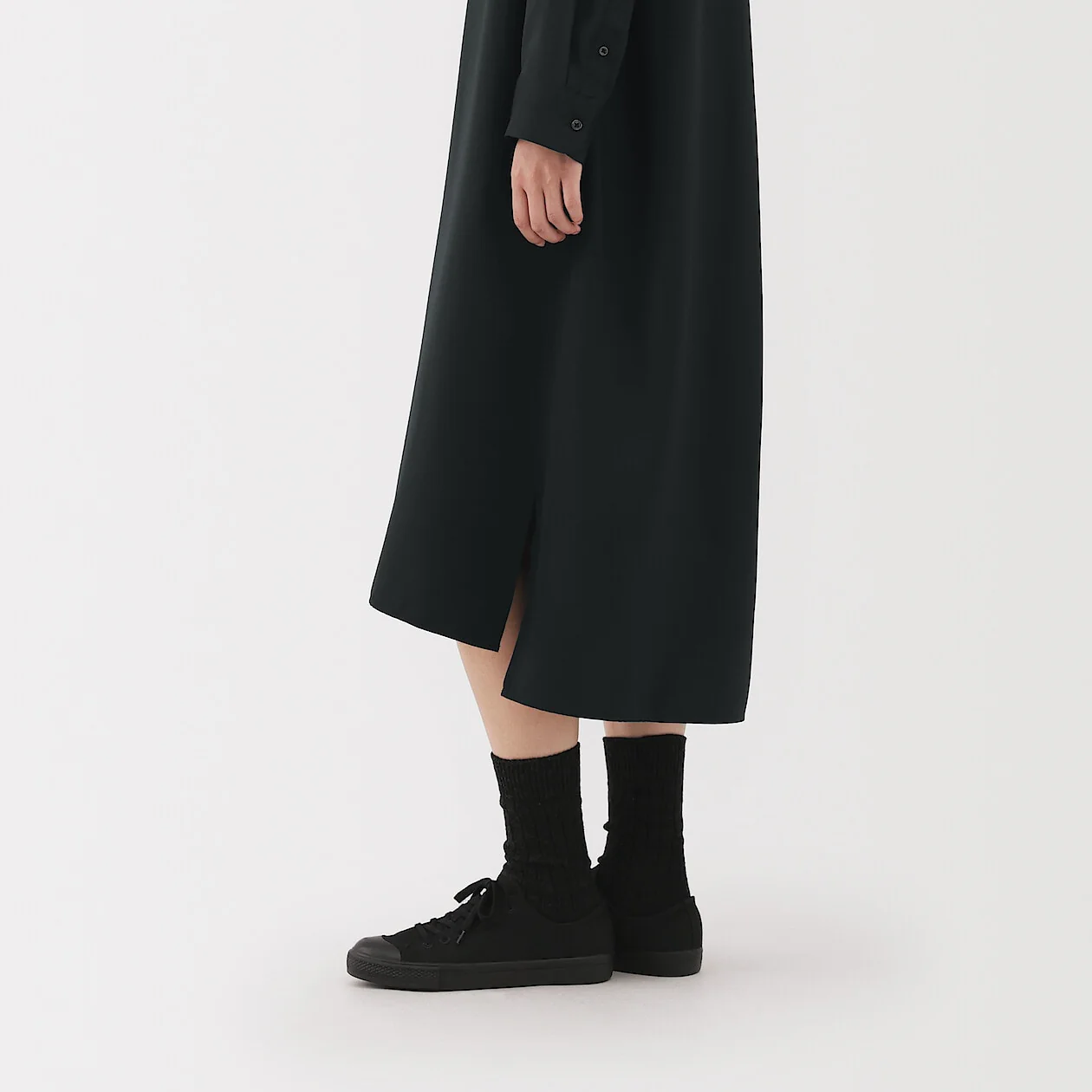 Modal Blend Relaxed Long Sleeve Shirt Dress - Image 14