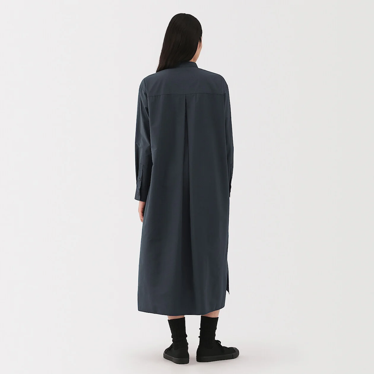 Modal Blend Relaxed Long Sleeve Shirt Dress - Image 4