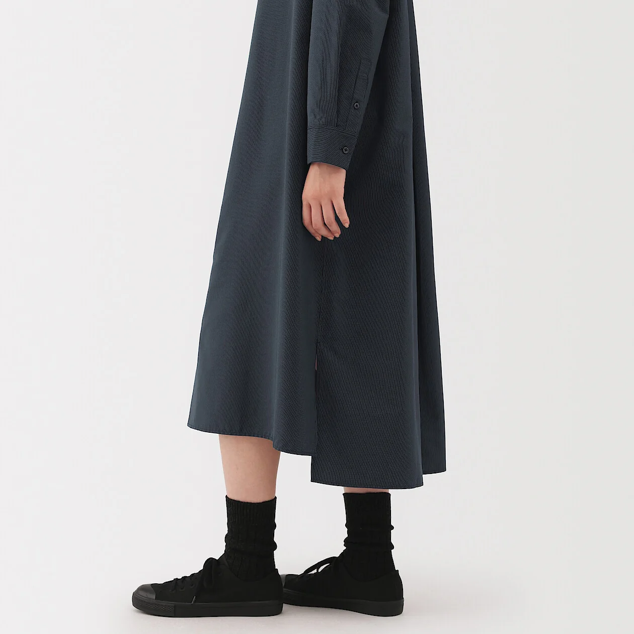 Modal Blend Relaxed Long Sleeve Shirt Dress - Image 6