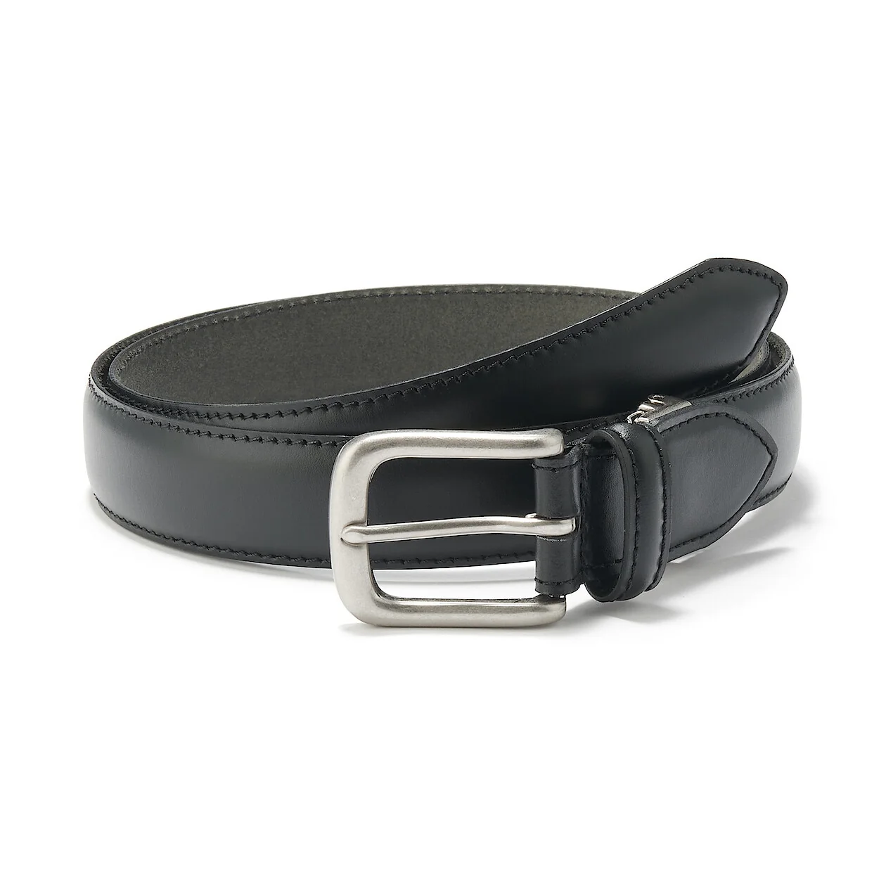 Vegetable Tanned Leather Belt with Stitching - Image 11