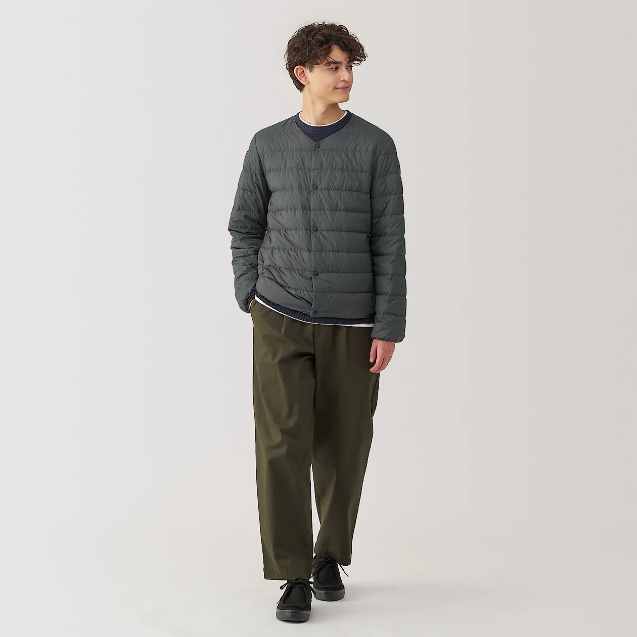Lightweight Pocketable Collarless Down Puffer Jacket - Image 24