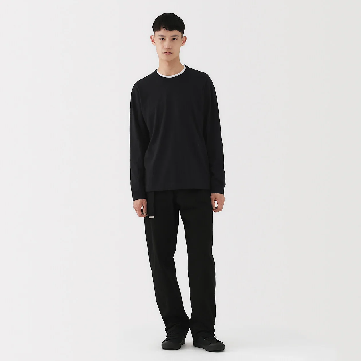 Loopwheel Knitted Crewneck Long Sleeve T-Shirt - Image 10