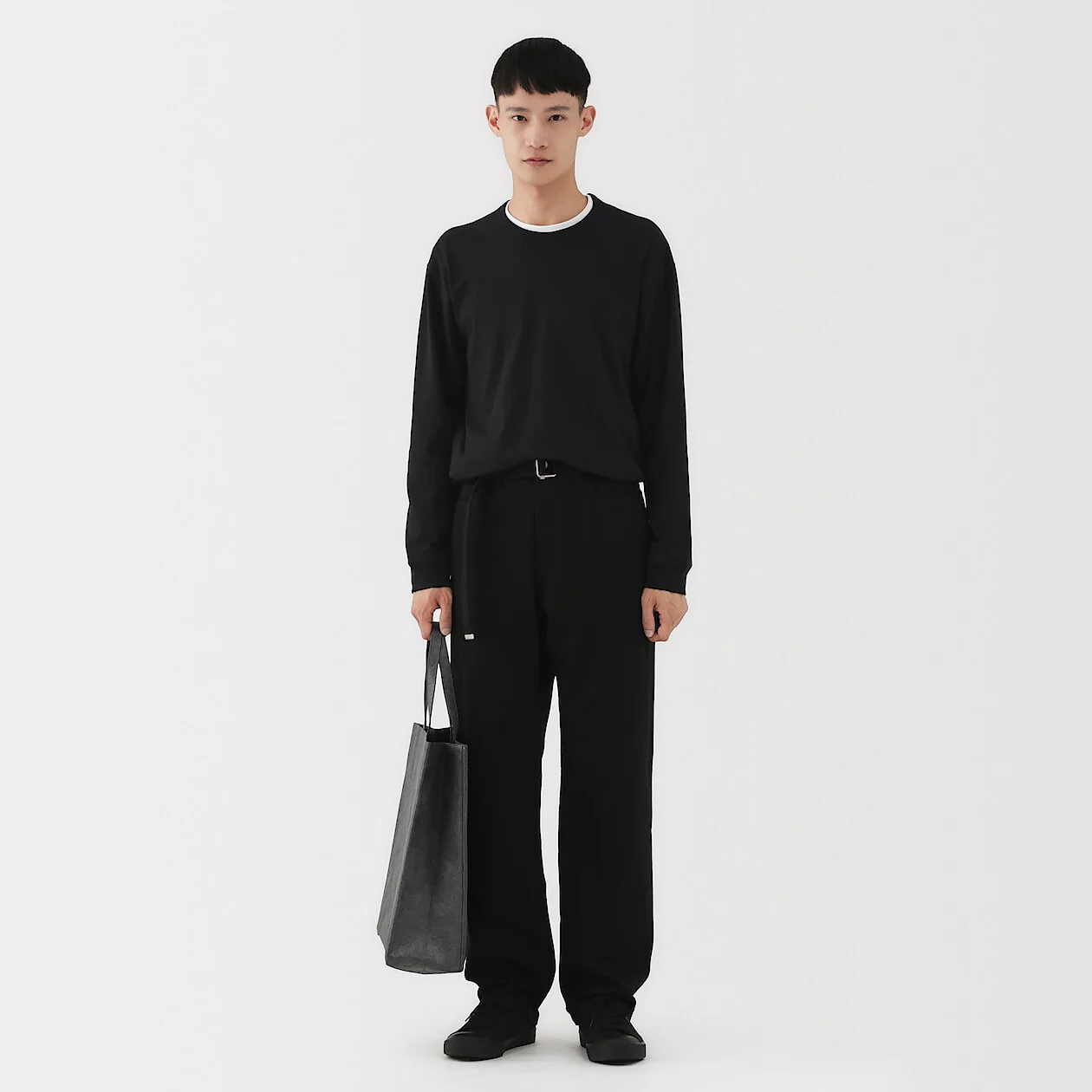 Loopwheel Knitted Crewneck Long Sleeve T-Shirt - Image 11
