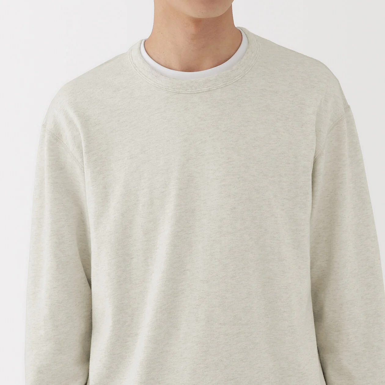 Loopwheel Knitted Crewneck Long Sleeve T-Shirt - Image 5