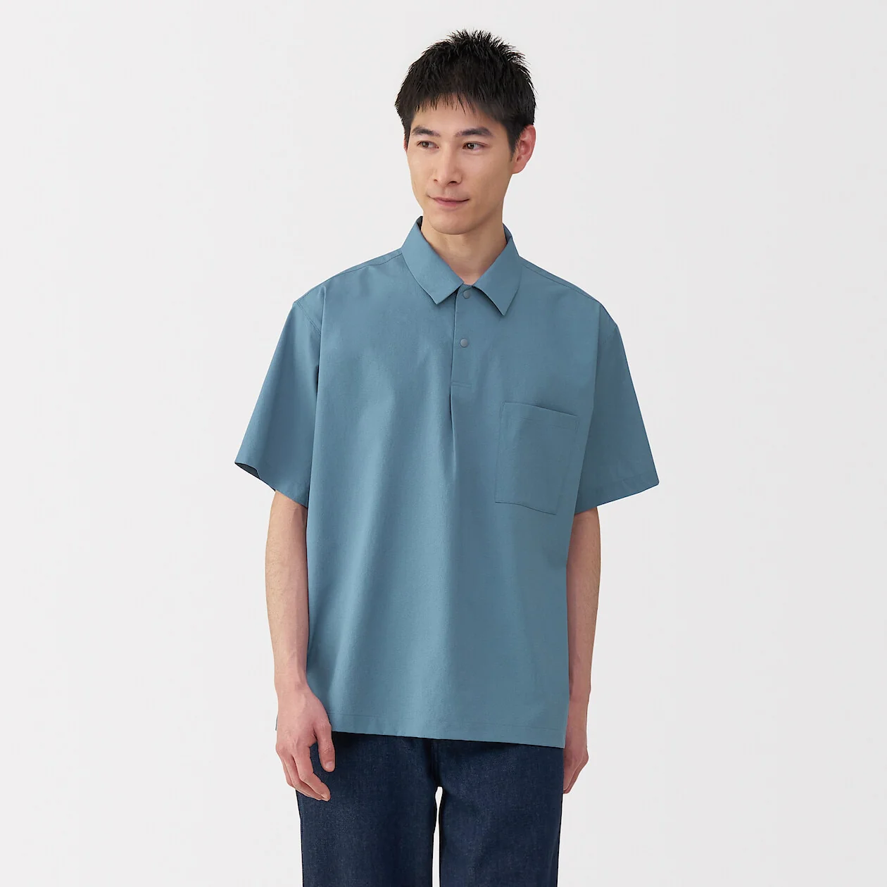 Breathable Short Sleeve Woven Polo Shirt - Image 15