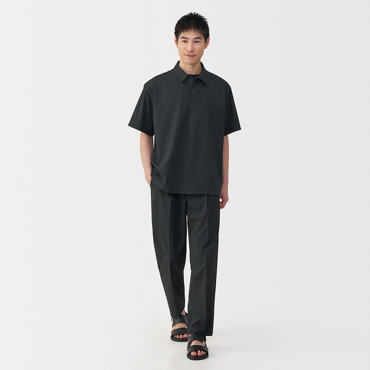 Breathable Short Sleeve Woven Polo Shirt - Image 9