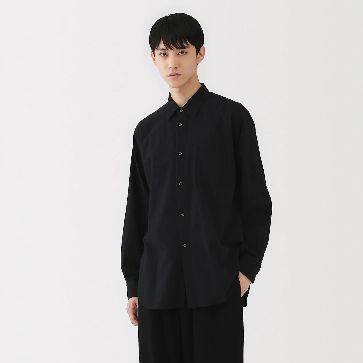 Brushed Cotton Twill Collared Shirt - Image 14