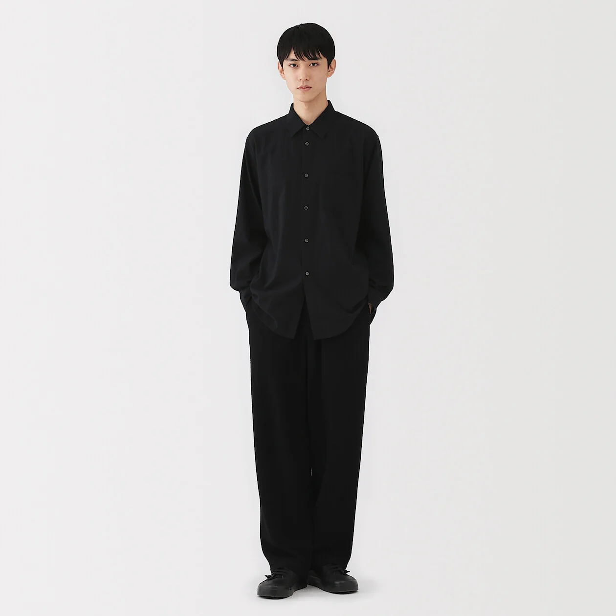 Brushed Cotton Twill Collared Shirt - Image 15
