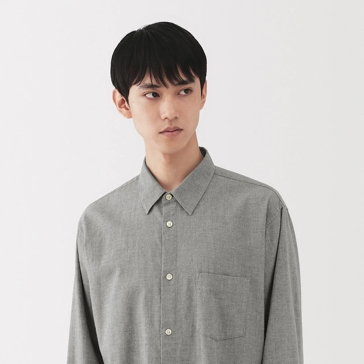 Brushed Cotton Twill Collared Shirt - Image 9
