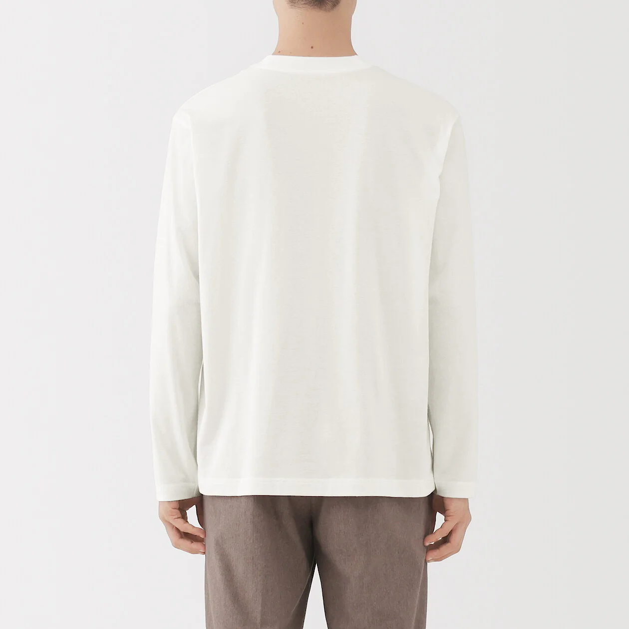 Brushed Jersey Crewneck Long Sleeve T-Shirt - Image 5