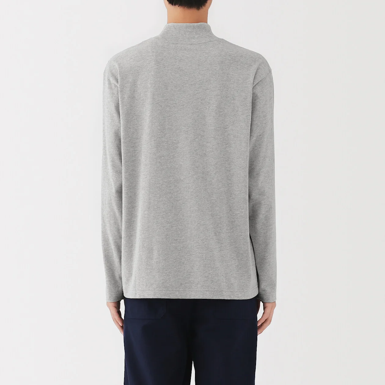 Brushed Jersey High Neck Long Sleeve T-Shirt - Image 4