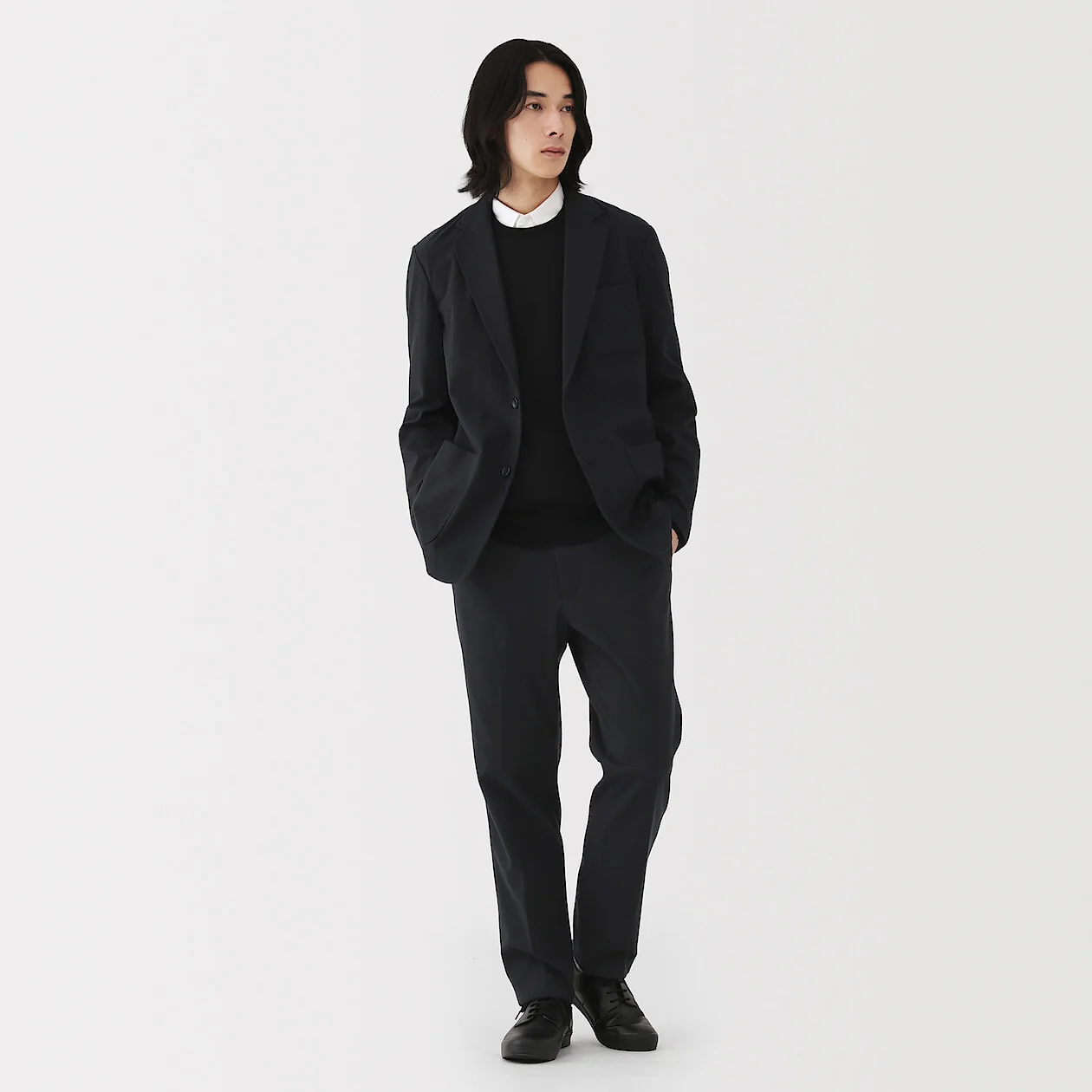 Brushed Stretch Flat Front Pants - Image 2