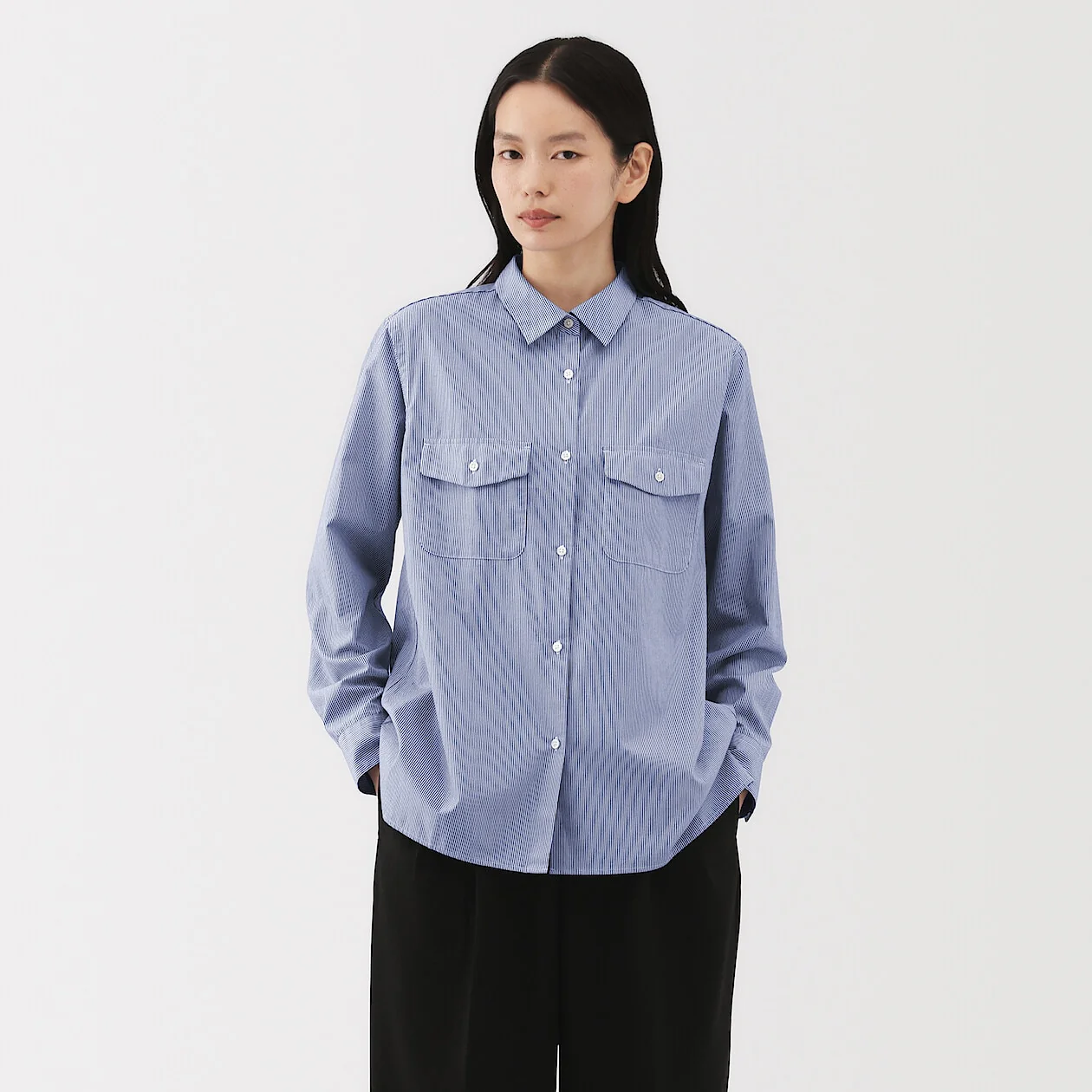 Cotton Poplin Collared Shirt - Image 17