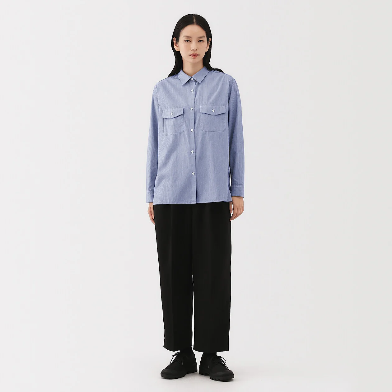 Cotton Poplin Collared Shirt - Image 18