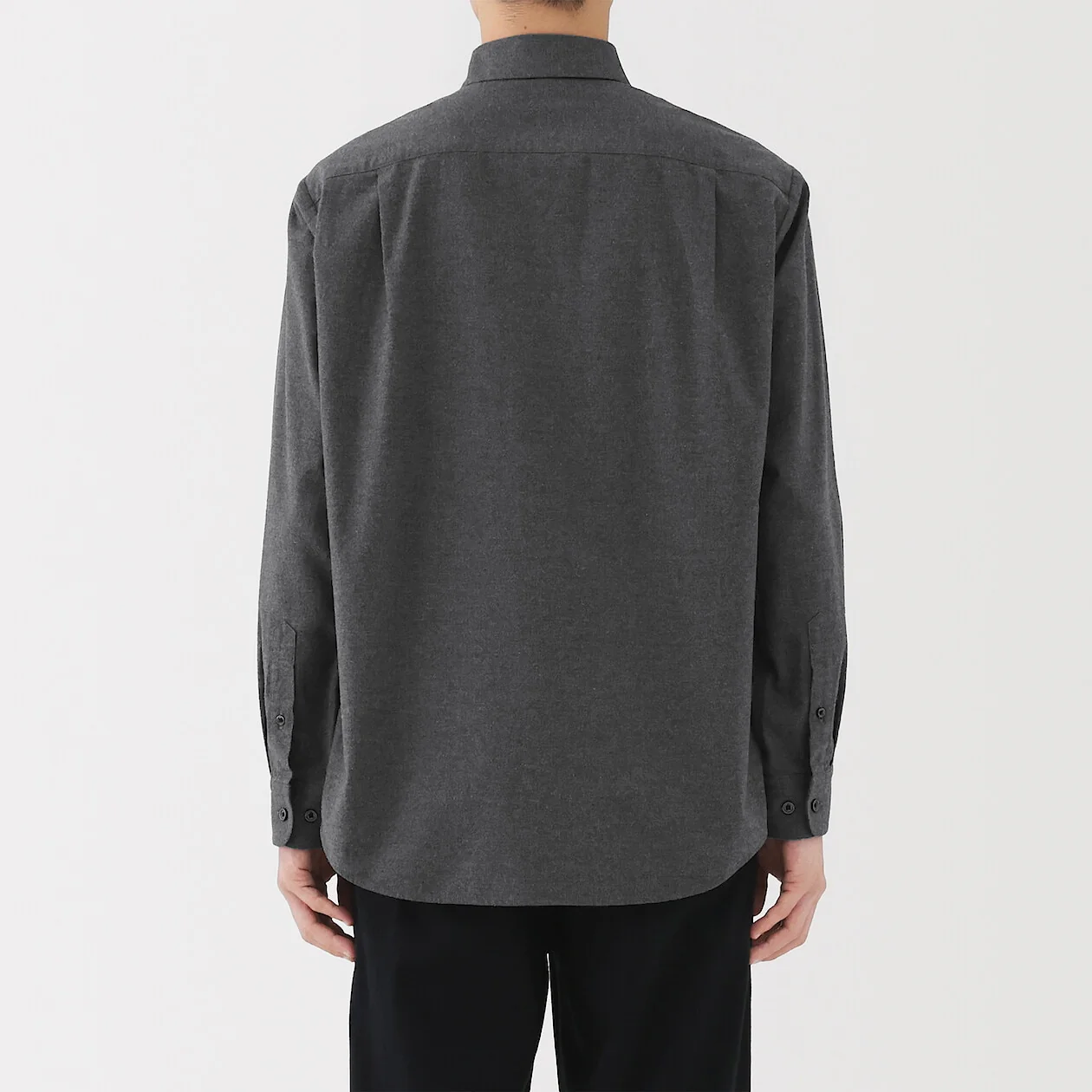Cotton Wool Blend Flannel Long Sleeve Shirt - Image 4