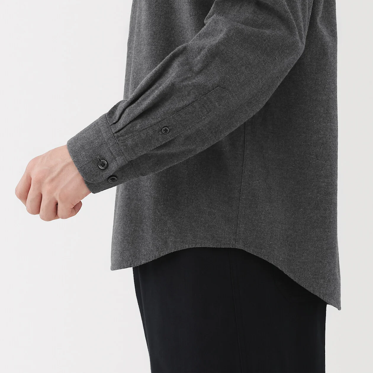 Cotton Wool Blend Flannel Long Sleeve Shirt - Image 6