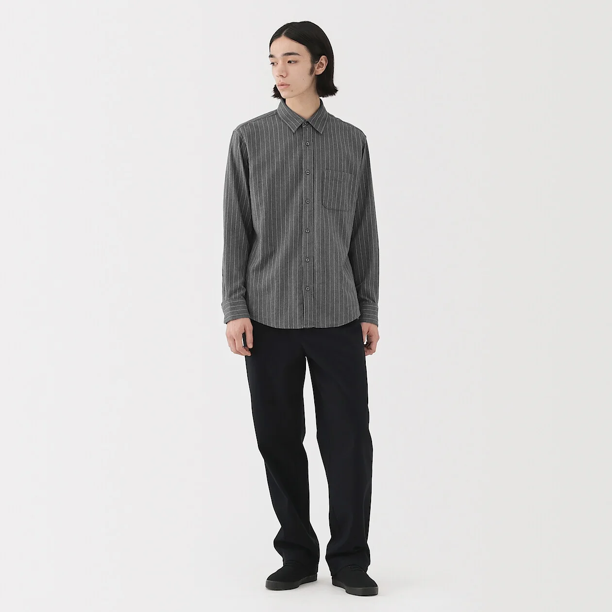 Double Brushed Flannel Long Sleeve Shirt - Image 46