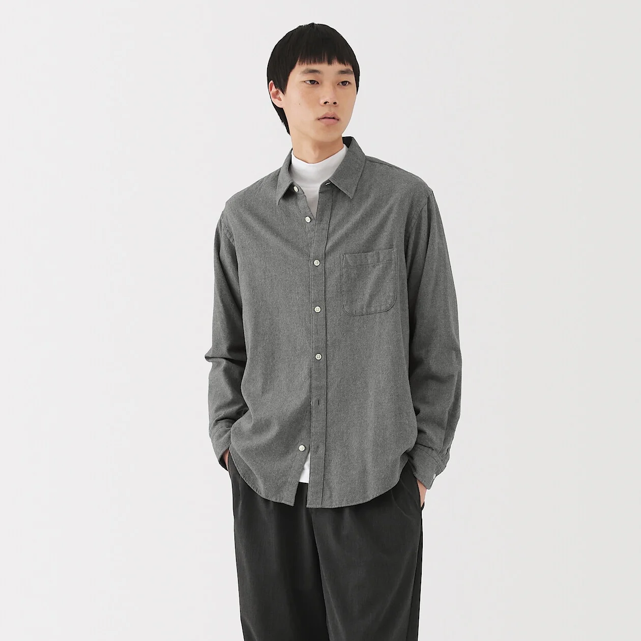 Double Brushed Flannel Long Sleeve Shirt - Image 55
