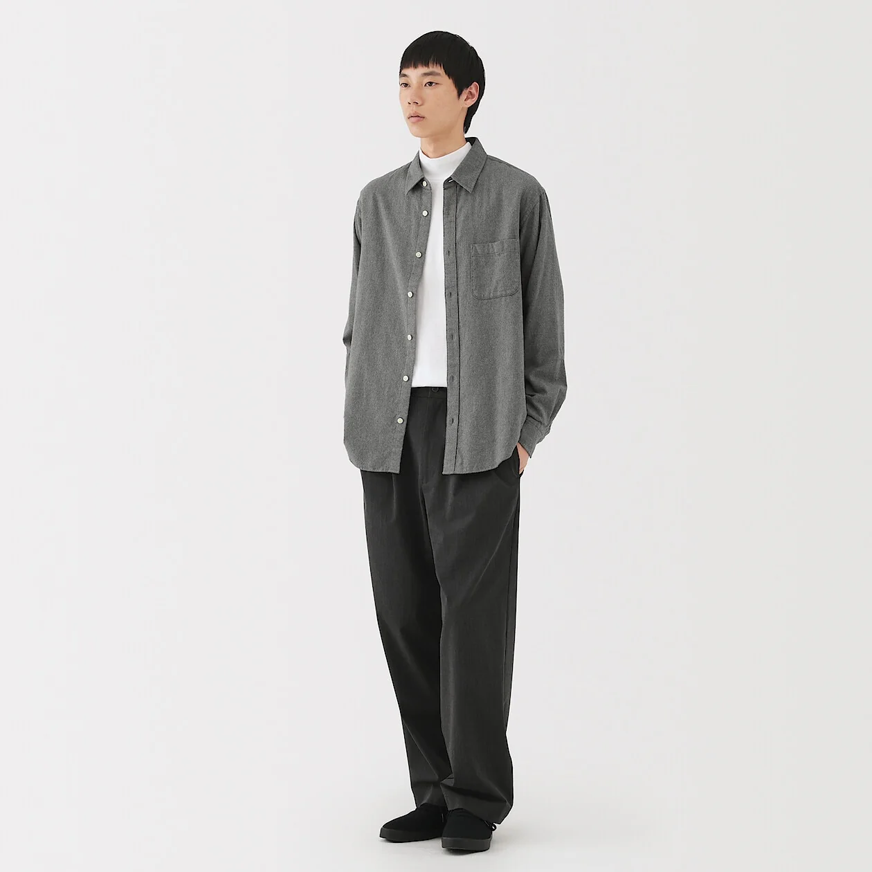 Double Brushed Flannel Long Sleeve Shirt - Image 56