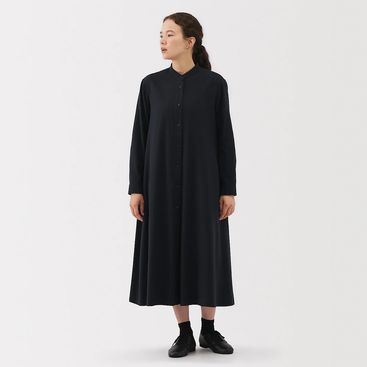 Double Brushed Flannel Long-Sleeve Dress - Image 9
