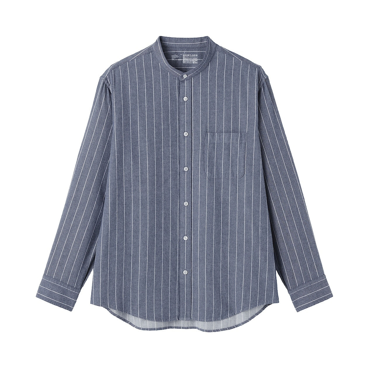 Double Brushed Flannel Stand Collar Long Sleeve Shirt - Image 45