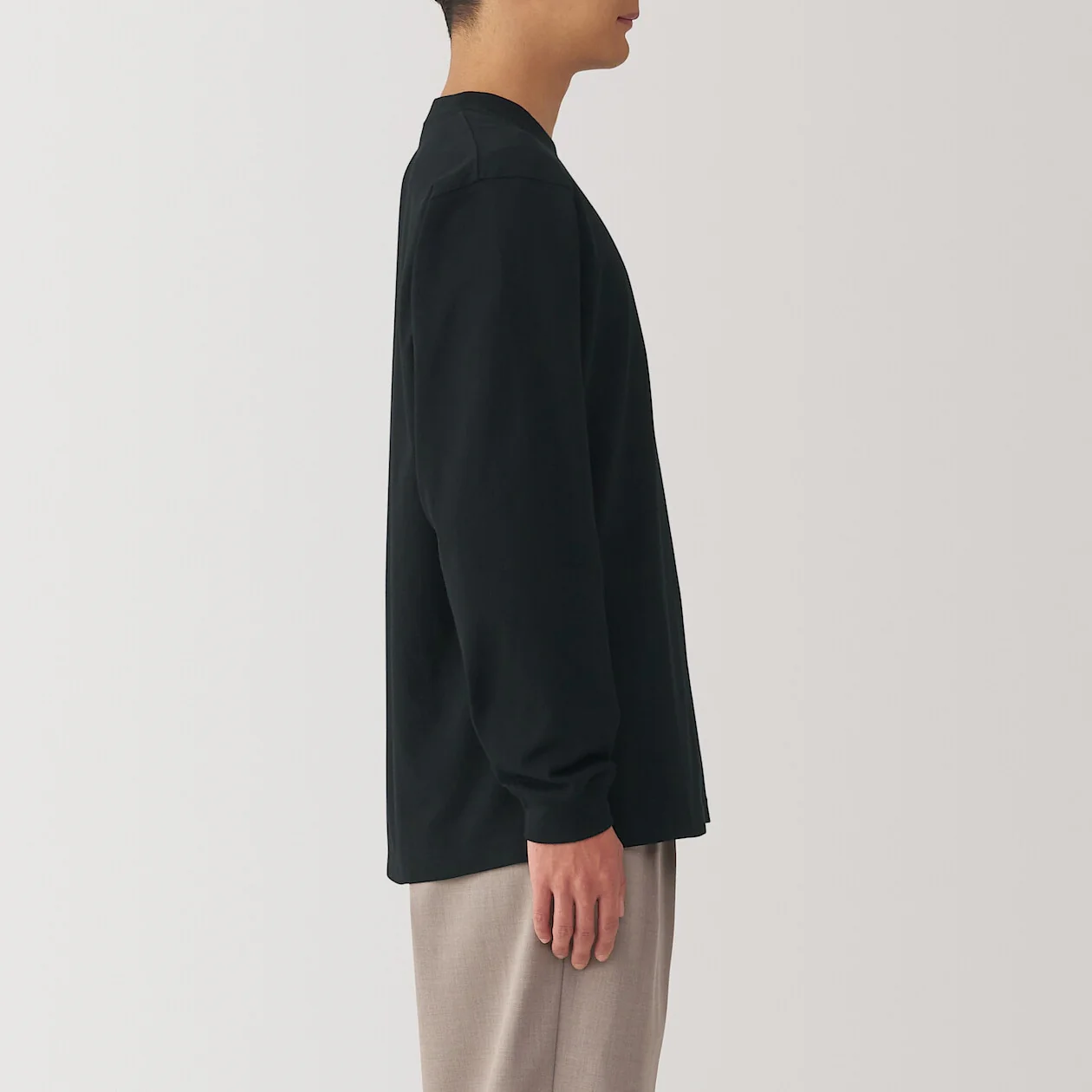Washed Cotton Heavyweight Crewneck Long Sleeve T-Shirt - Image 10