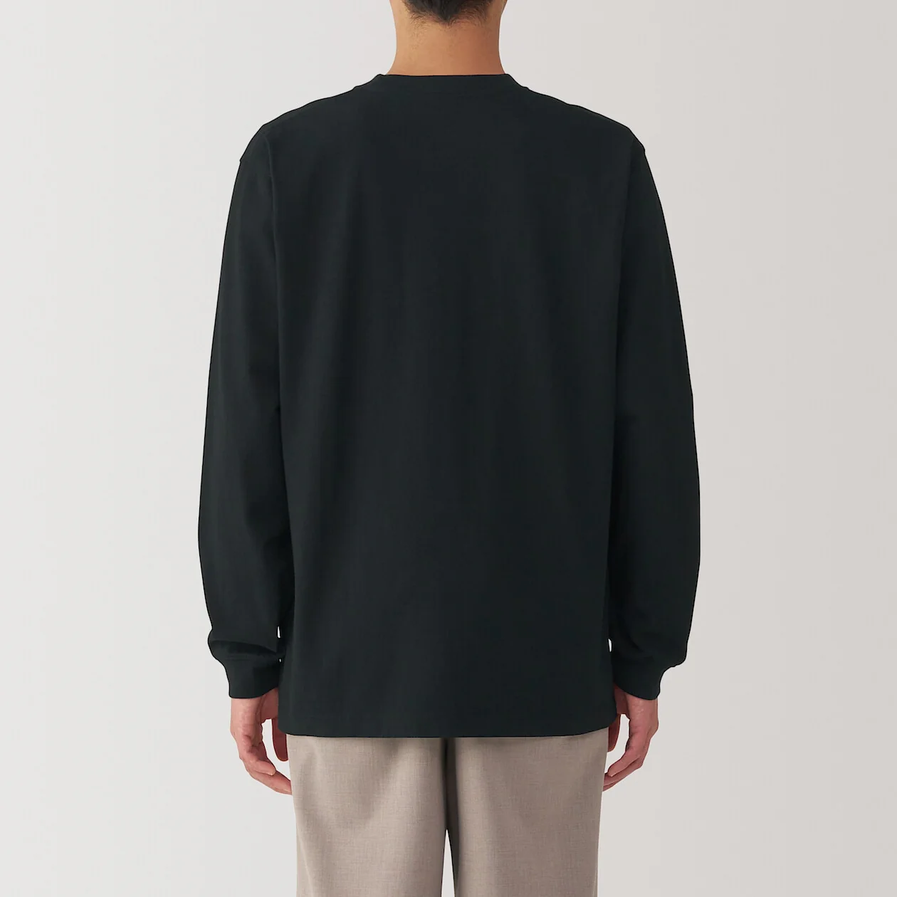 Washed Cotton Heavyweight Crewneck Long Sleeve T-Shirt - Image 11