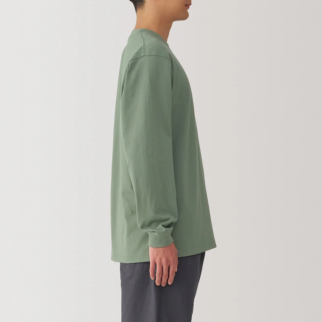 Washed Cotton Heavyweight Crewneck Long Sleeve T-Shirt - Image 17