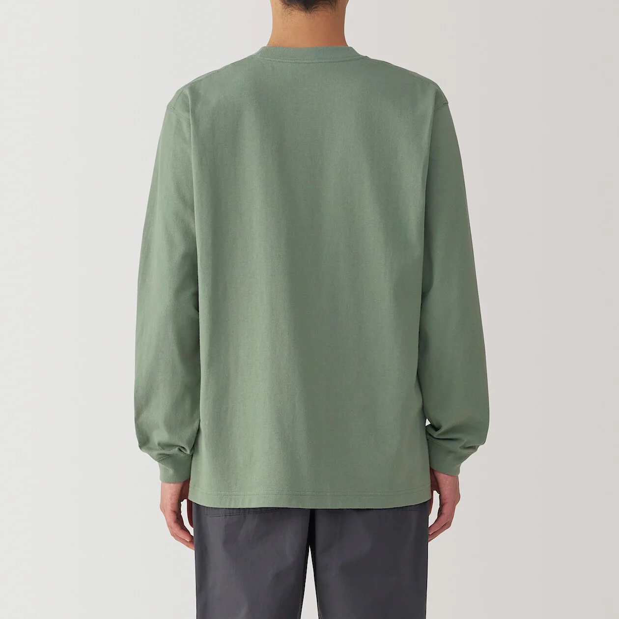 Washed Cotton Heavyweight Crewneck Long Sleeve T-Shirt - Image 18