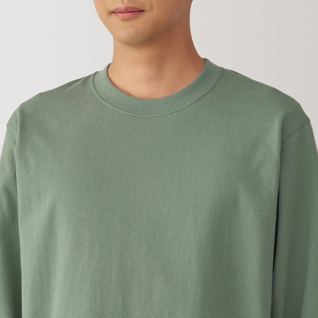Washed Cotton Heavyweight Crewneck Long Sleeve T-Shirt - Image 19