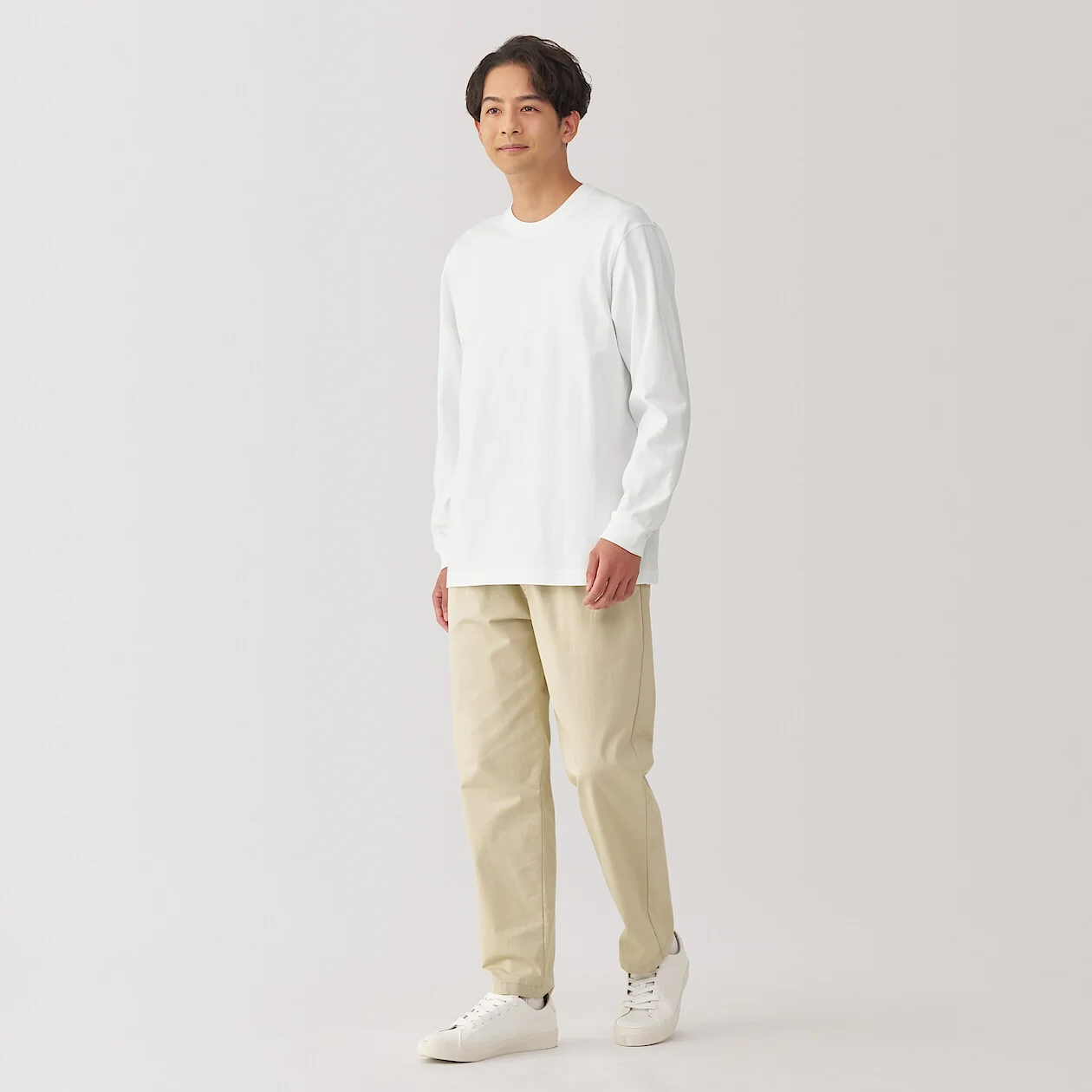 Washed Cotton Heavyweight Crewneck Long Sleeve T-Shirt - Image 2