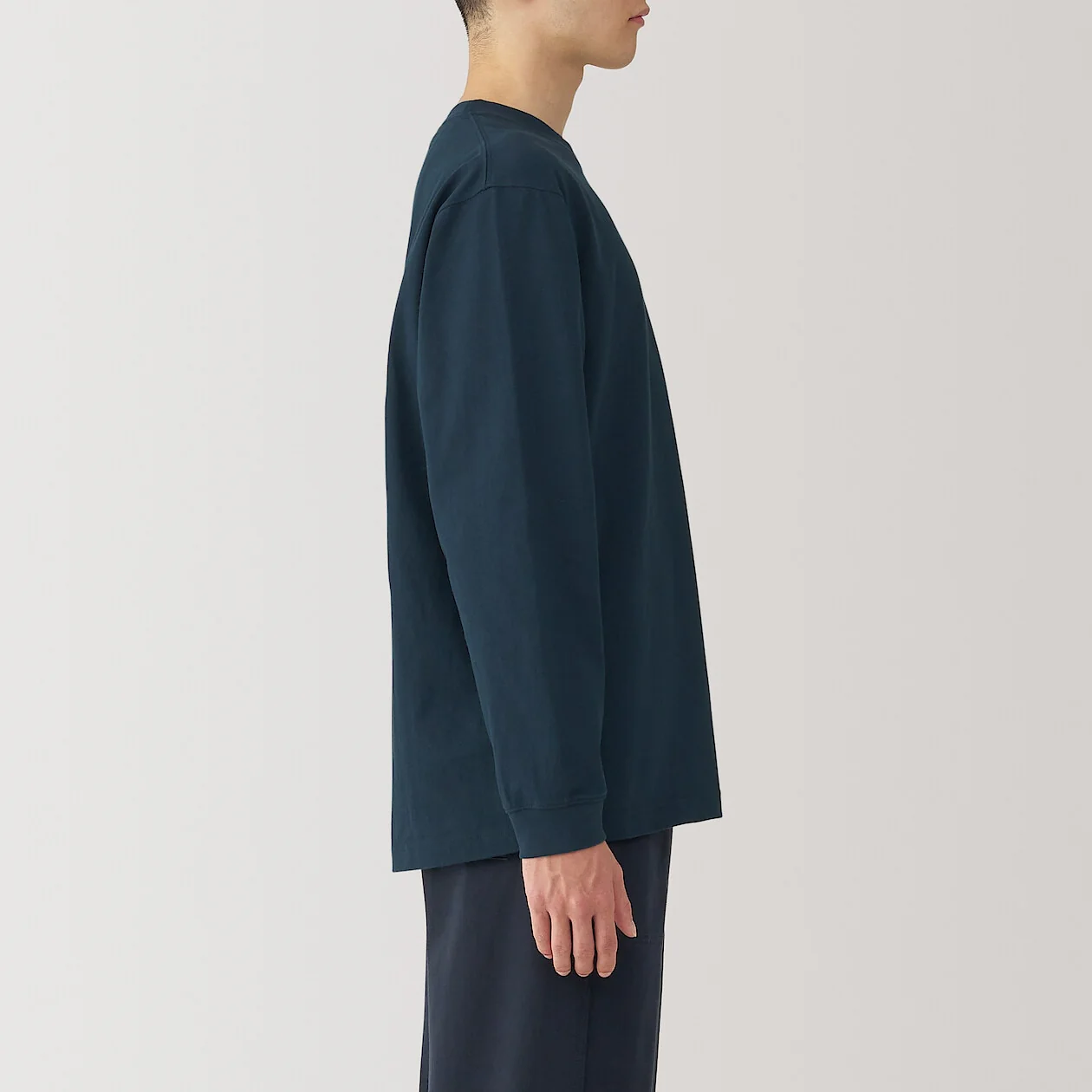 Washed Cotton Heavyweight Crewneck Long Sleeve T-Shirt - Image 24