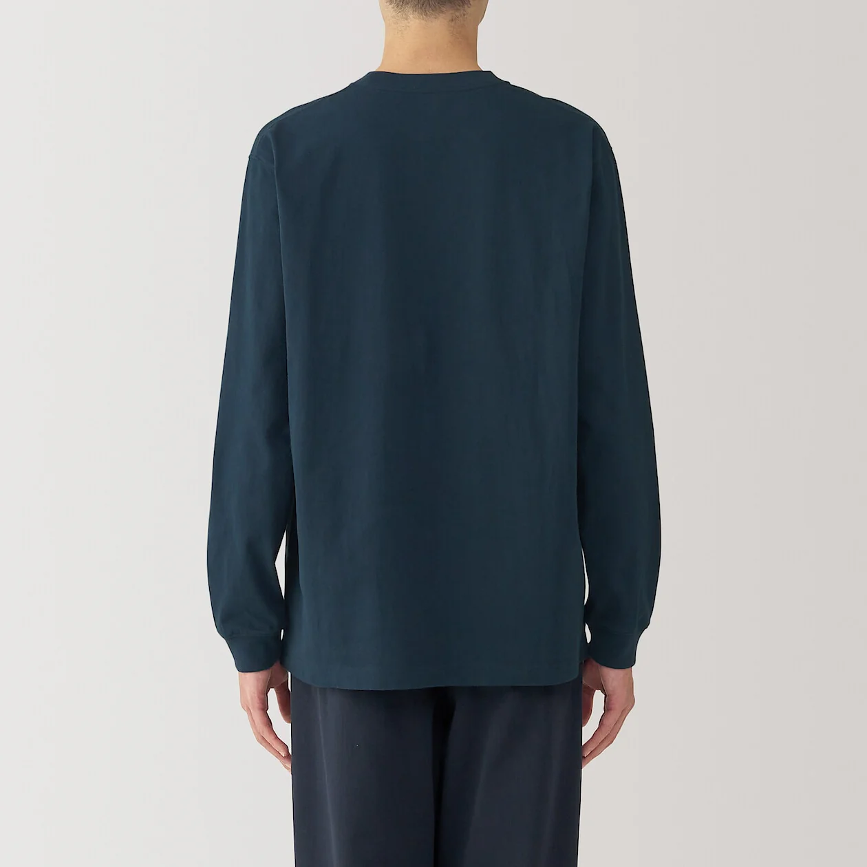 Washed Cotton Heavyweight Crewneck Long Sleeve T-Shirt - Image 25