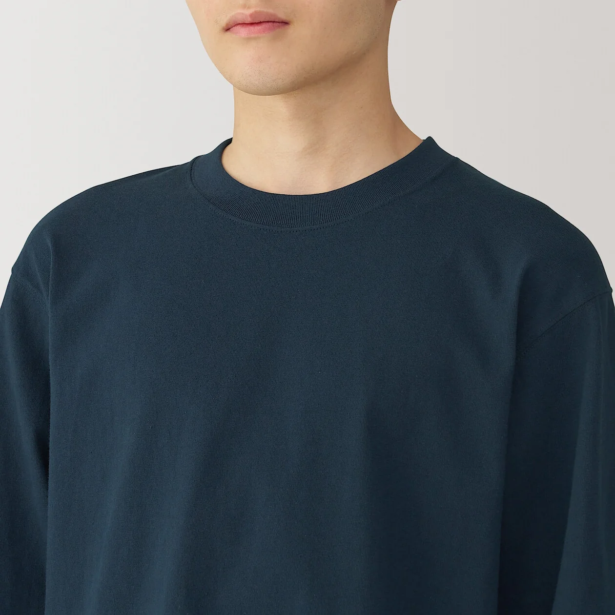 Washed Cotton Heavyweight Crewneck Long Sleeve T-Shirt - Image 26